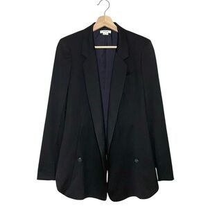 Helmut Lang Smoking Wool Tuxedo Blazer Notch Lapel Low-Hi Jacket Black 2
